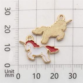 img 1 attached to 50pcs Gold Plated Enamel Unicorn DIY Jewelry Charms (M158) - Cute Pendants for Necklace, Bracelet, Earring Making - DIY Jewelry Accessories