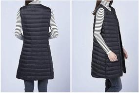 img 1 attached to Stylish Women's Mid-Long Down Vest: Lightweight, Packable & Round Collar Design