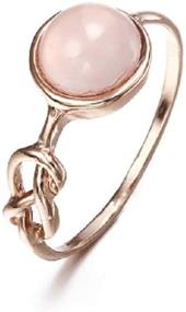 img 3 attached to 💍 Lzz Fashion Lady Opal Ring Pink Moonstone 18K Rose Gold Wedding Ring Size 6-10 (US Code 9), Round Cut Single Stone Design