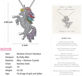 img 3 attached to Enchanting SHWIN Unicorn Gifts: Dazzling Rainbow Unicorn Jewelry Set for Girls and Women