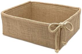 img 4 attached to Burlap Fabric Storage Bin: Stylish and Versatile Rectangular Collapsible Organizer for Home Décor and Gifting (Medium Size - 10.5 x 8.5 x 4 inches)