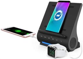 img 3 attached to 🔌 Powerful 4-in-1 Fast Charging Wireless Charger with Bluetooth Premium Speakers and Handsfree Call - Perfect Docking Station for iPhone 12/12 Mini/12 Pro Max and Samsung Phones