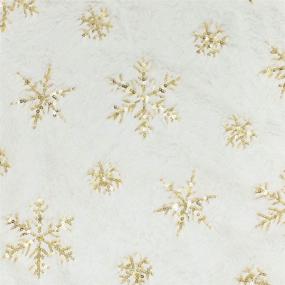 img 1 attached to 🎄 Вlovelife Рождественская ёлочная юбка 48 дюймов, белая с золотым снежинками дизайном, роскошный плюшевый коврик для красивого праздничного декора дома.