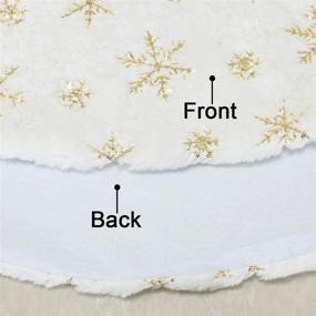 img 2 attached to 🎄 Вlovelife Рождественская ёлочная юбка 48 дюймов, белая с золотым снежинками дизайном, роскошный плюшевый коврик для красивого праздничного декора дома.