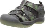 👟 keen little kid newport h2 steel grey/glow sandal - size 8 m us little kid (ages 4-8) logo