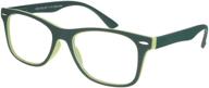 🤓 stylish matte rubberized hipster horn rim reading glasses with spring hinge logo