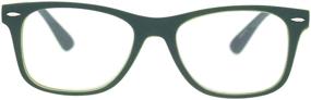 img 3 attached to 🤓 Stylish Matte Rubberized Hipster Horn Rim Reading Glasses with Spring Hinge