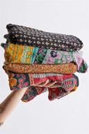 🧵 handmade indian vintage kantha quilt: reversible cotton throw blanket in assorted colors logo
