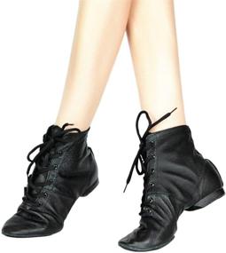 img 3 attached to 👢 Affordable High-Quality Women's Leather Jazz Dance Boots: Cheapdancing Soft-Soled Black High Boots