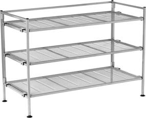 img 4 attached to 📚 Seville Classics 6-Tier Stackable Steel Storage Shelf - Organize Your Bedroom, Closet, or Entryway with this Sturdy Metal Frame Shelf (2-Pack)