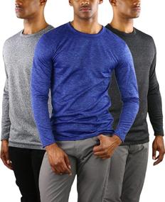 img 4 attached to 👕 Men's Premium Microfiber Thermal Long Sleeve Crewneck Shirt Top with Fleece Lining