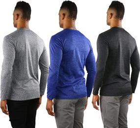 img 2 attached to 👕 Men's Premium Microfiber Thermal Long Sleeve Crewneck Shirt Top with Fleece Lining