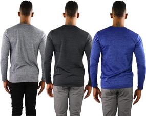 img 3 attached to 👕 Men's Premium Microfiber Thermal Long Sleeve Crewneck Shirt Top with Fleece Lining