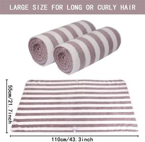 img 3 attached to 🧖 VIVOTE Microfiber Hair Towel 2 Pack - Super Absorbent Hair Turban for Quick Drying Long Hair (21.5" X 43") - Purple