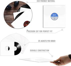 img 2 attached to 🎵 TunePhonik 12 Inch LP Vinyl Record Jackets - 25 Pack - White, Coated with Center Hole