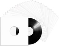 🎵 tunephonik 12 inch lp vinyl record jackets - 25 pack - white, coated with center hole logo