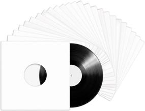 img 4 attached to 🎵 TunePhonik 12 Inch LP Vinyl Record Jackets - 25 Pack - White, Coated with Center Hole