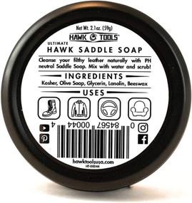 img 1 attached to 🐎 Premium Saddle Soap with Lanolin & Olive - PH Neutral - 2.1oz by Hawk Tools: Top-Quality Care for Your Leather