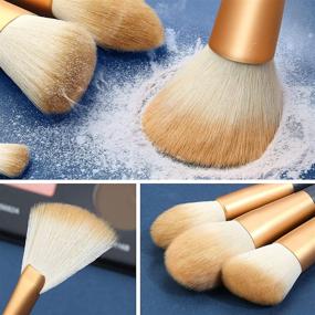 img 2 attached to MAANGE Makeup Brushes: Professional Synthetic Brush Set for Flawless Blush, Contour, and Eye Make Up - Premium Kit in Blue