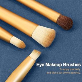 img 1 attached to MAANGE Makeup Brushes: Professional Synthetic Brush Set for Flawless Blush, Contour, and Eye Make Up - Premium Kit in Blue