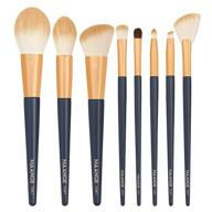 maange makeup brushes: professional synthetic brush set for flawless blush, contour, and eye make up - premium kit in blue logo