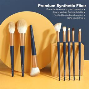 img 3 attached to MAANGE Makeup Brushes: Professional Synthetic Brush Set for Flawless Blush, Contour, and Eye Make Up - Premium Kit in Blue