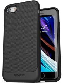 img 3 attached to 📱 Black Encased iPhone SE (2020) Slim Grip Belt Clip Case with Holster - Thin Armor Cover