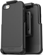 📱 black encased iphone se (2020) slim grip belt clip case with holster - thin armor cover logo