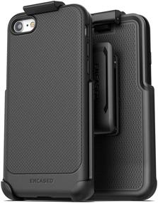 img 4 attached to 📱 Black Encased iPhone SE (2020) Slim Grip Belt Clip Case with Holster - Thin Armor Cover