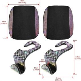 img 2 attached to 🚗 Bling Car Seat Cover Protector Pad Set with Seat Hook Hangers - Breathable Mesh, Ideal Auto Interior Accessories for Women - dayutech 2 Pack (Colorful)