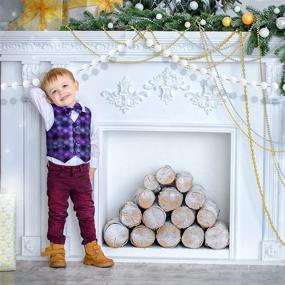 img 1 attached to 🎄 Festive Christmas Felt Ball Garland: 2-Piece White Pom Pom Decoration Set (60 Balls)