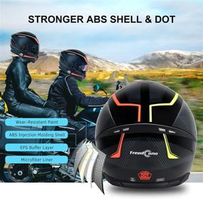 img 1 attached to 🏍️ FreedConn DOT Bluetooth Integrated Motorcycle Helmet with 500m FM Radio/MP3 & 2-3 Riders Intercom – Multi-Color, XL