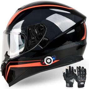 img 4 attached to 🏍️ FreedConn DOT Bluetooth Integrated Motorcycle Helmet with 500m FM Radio/MP3 & 2-3 Riders Intercom – Multi-Color, XL