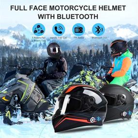 img 3 attached to 🏍️ FreedConn DOT Bluetooth Integrated Motorcycle Helmet with 500m FM Radio/MP3 & 2-3 Riders Intercom – Multi-Color, XL