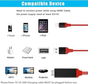 img 2 attached to 📱 Адаптер-кабель Lightning до HDMI с сертификатом Apple MFi для iPhone - цифровой аудио-видео адаптер для синхронизации экрана 1080P с портом для зарядки, соединяющийся с HD TV/проектором/монитором, поддерживает ОС