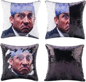 img 2 attached to K T One Prison Mike Flip Sequin Pillow Cover - Magical Reversible Throw Pillowcase, 16x16 Inches (Prison Mike+ Black)