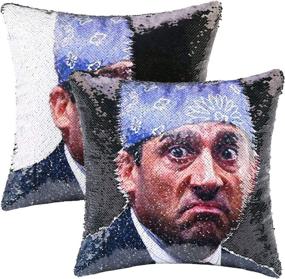 img 1 attached to K T One Prison Mike Flip Sequin Pillow Cover - Magical Reversible Throw Pillowcase, 16x16 Inches (Prison Mike+ Black)