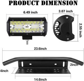 img 3 attached to EBESTauto 7 LED Light Bar With License Plate Mount And Wiring Harness 120W LED Spot Flood Combo Beam Off Road Light Waterproof Work Lights For UTV ATV SUV Truck Tractor Pickup Boat