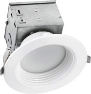 ostwin 4 inch canless led recessed light, dimmable downlight with integrated junction box, 10w (75w eqv.), 800 lumens, 5000k daylight, wet locations, ic rated, etl listed логотип