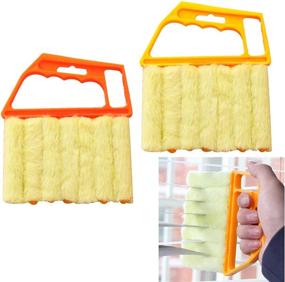 img 2 attached to Chris.W Window Blind Cleaner Duster Brush Set - Microfiber Dusting Tools for Window Shutters, Blinds, Air Conditioners, Jalousies