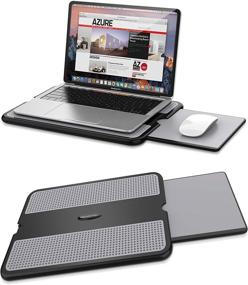 img 4 attached to 💻 AboveTEK Portable Laptop Lap Desk with Retractable Mouse Pad Tray - Ideal for Bed, Sofa, Couch, or Travel