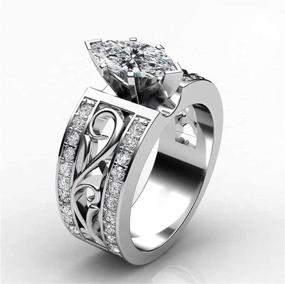 img 2 attached to Sterling Marquise Zirconia Dazzling Engagement