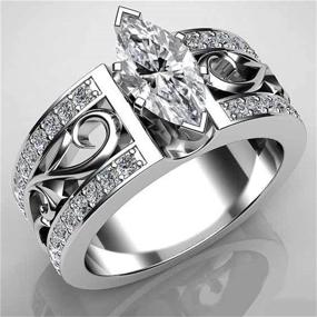 img 4 attached to Sterling Marquise Zirconia Dazzling Engagement