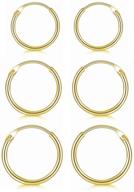 👂 gulicx 925 sterling silver hoop earrings set for women and girls - hypoallergenic sleeper cartilage hoops, 3 pairs: gold finish, 8mm, 10mm, 12mm logo