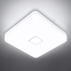 img 4 attached to 🔆 Onforu 24W 2100LM LED Flush Mount Ceiling Light: Waterproof 11in Square Kitchen Ceiling Fixture, 5000K Daylight White, 90Ra+ for Hallway Balcony