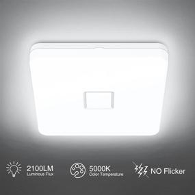 img 3 attached to 🔆 Onforu 24W 2100LM LED Flush Mount Ceiling Light: Waterproof 11in Square Kitchen Ceiling Fixture, 5000K Daylight White, 90Ra+ for Hallway Balcony