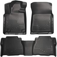 🚗 husky liners 98581 неопределенный коврики на пол водителя и пассажиров для toyota tundra crewmax/double cab, цвет - черный логотип