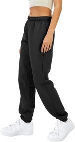 img 3 attached to EFAN Women's Warm Fleece Sweatpants: Comfy Oversized Fall Joggers with Pockets - High Waisted Cotton Lounge Pants