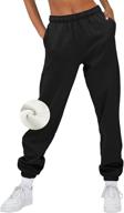 efan women's warm fleece sweatpants: comfy oversized fall joggers with pockets - high waisted cotton lounge pants logo