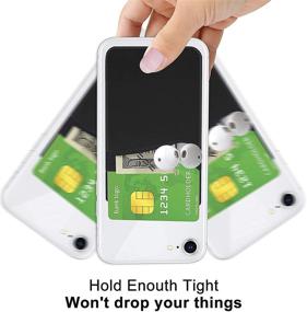 img 2 attached to 📱 Silicone Phone Wallet: Stick-On Credit Card Holder for Back of Phone - Compatible with iPhone, Android, and Any Smartphone - Convenient for Business Cards and ID